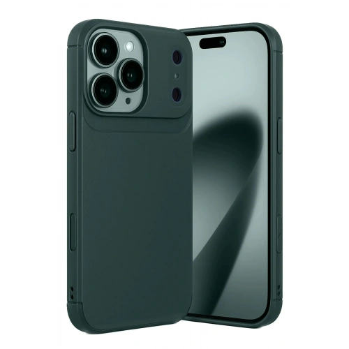 Durukar®   iPhone 17 Pro Auto Focus Karbon Kapak - Koyu Yeşil