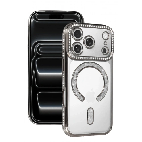 Durukar®   iPhone 17 Pro Joke Simli Magneticsafe Kılıf - Gümüş