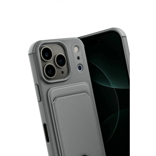 Durukar®   iPhone 17 Pro Kelvin Kartvizitli Silikon - Gri