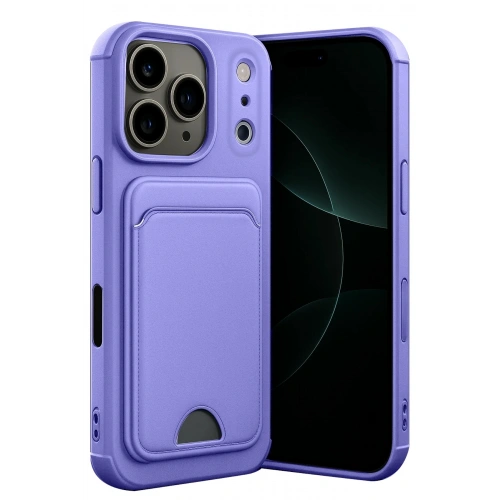 Durukar®   iPhone 17 Pro Kelvin Kartvizitli Silikon - Lila