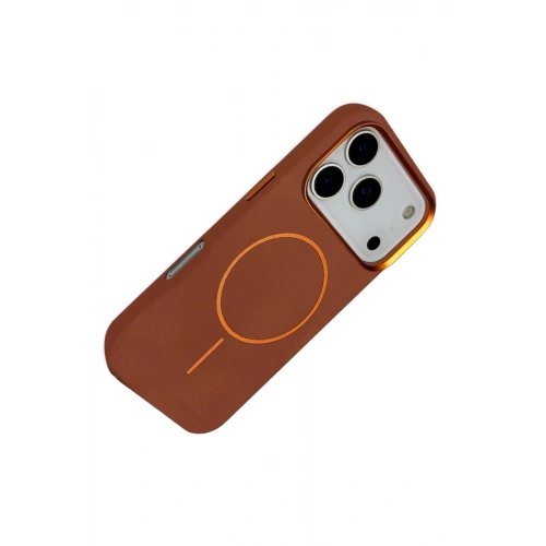 Durukar®   iPhone 17 Pro Luno Deri Magsafe Kapak - Kahverengi