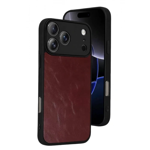 Durukar®   iPhone 17 Pro Max Aras Deri Kapak - Bordo