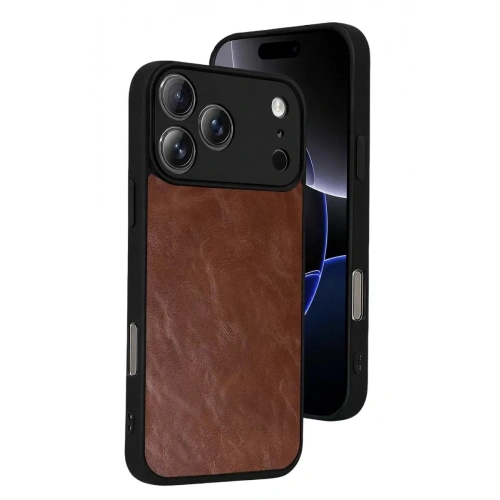 Durukar®   iPhone 17 Pro Max Aras Deri Kapak - Taba