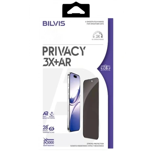 Durukar®   iPhone 17 Pro Max Bilvis 3X AR Hayalet Cam Ekran Koruyucu - Siyah