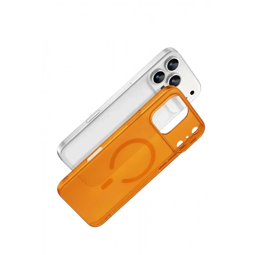 Durukar®   iPhone 17 Pro Max Combo Sert Şeffaf Magsafe Kapak - Turuncu