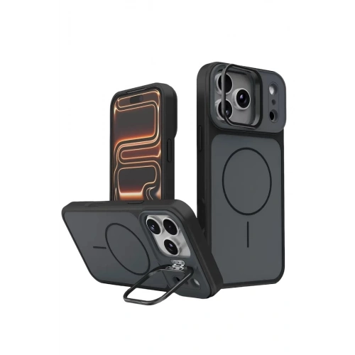 Durukar®   iPhone 17 Pro Max Pale Magsafe Standlı Kapak - Siyah