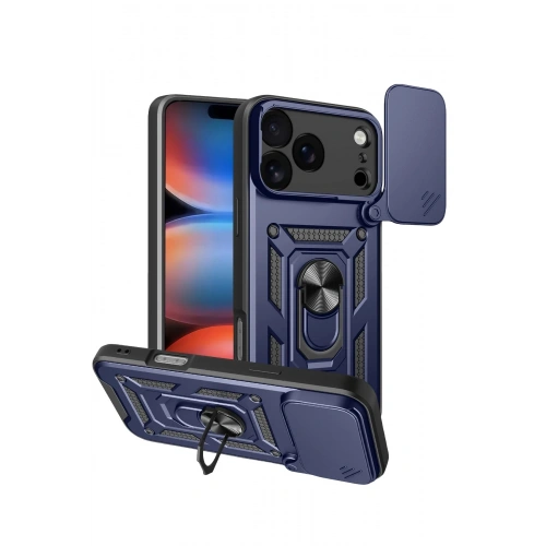 Durukar®   iPhone 17 Pro Pars Lens Yüzüklü Silikon - Lacivert