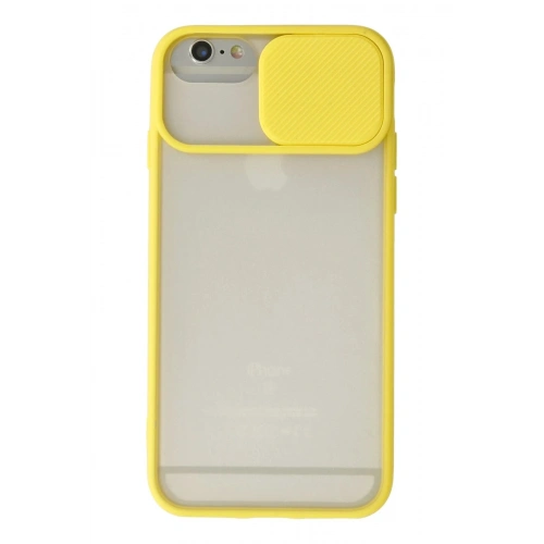 Durukar®  iPhone 6 Plus Kılıf Palm Buzlu Kamera Sürgülü Silikon - Sarı