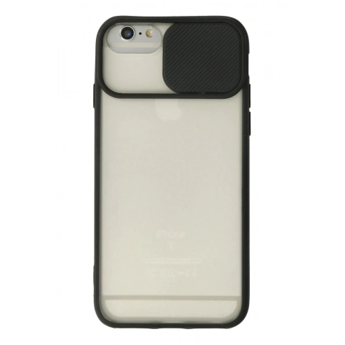 Durukar®  iPhone 6 Plus Kılıf Palm Buzlu Kamera Sürgülü Silikon - Siyah