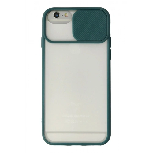 Durukar®  iPhone 6 Plus Kılıf Palm Buzlu Kamera Sürgülü Silikon - Yeşil