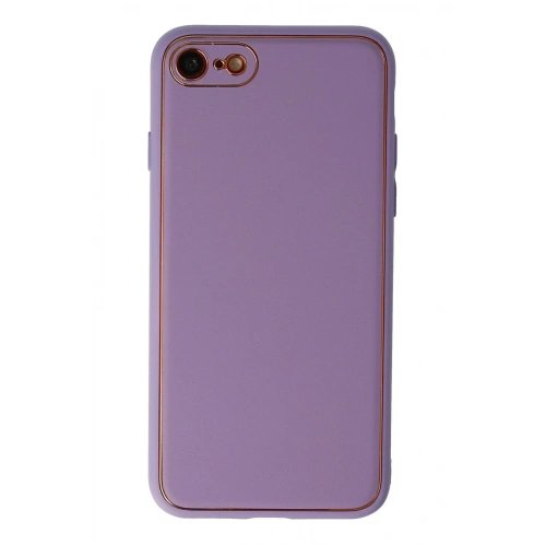 Durukar®  iPhone 7 Kılıf Coco Deri Silikon Kapak - Lila
