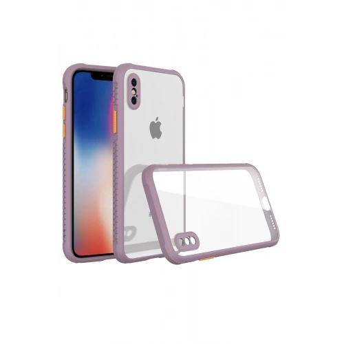 Durukar®  iPhone XS Max Kılıf Miami Şeffaf Silikon - Açık Mor