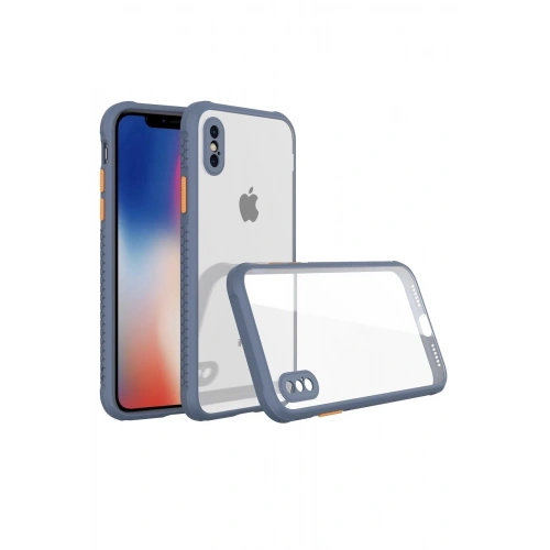 Durukar®  iPhone XS Max Kılıf Miami Şeffaf Silikon - Gri