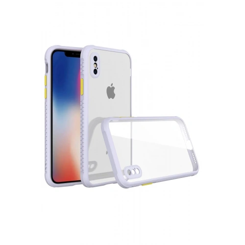 Durukar®  iPhone XS Max Kılıf Miami Şeffaf Silikon - Lila