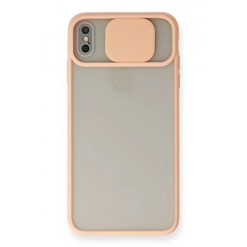 Durukar®  iPhone XS Max Kılıf Palm Buzlu Kamera Sürgülü Silikon - Pembe