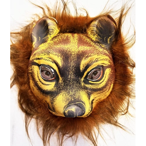 Durukar® Kahverengi Saçlı Kaplan Aslan Leopar Maskesi Mega Peluş 32 No