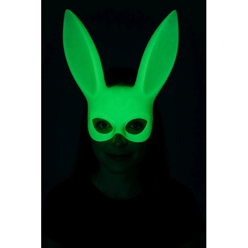 Durukar® Karanlıkta Parlayan Fosforlu Tavşan Maskesi – Glow Bunny Masquerade Maske (32x22 cm)