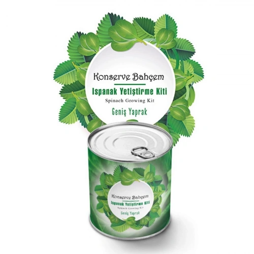 Durukar® Konserve Bahçem Evde Konservede Kolay Ispanak Yetiştirme Kiti