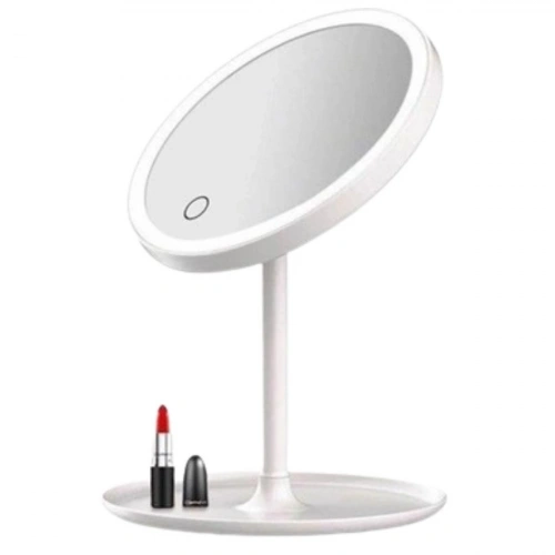 Durukar® LED Lighted Round Makeup Mirror – Touch Adjustable Light Tone, 360° Rotatable Desktop Professional Makeup and Skincare Mirror