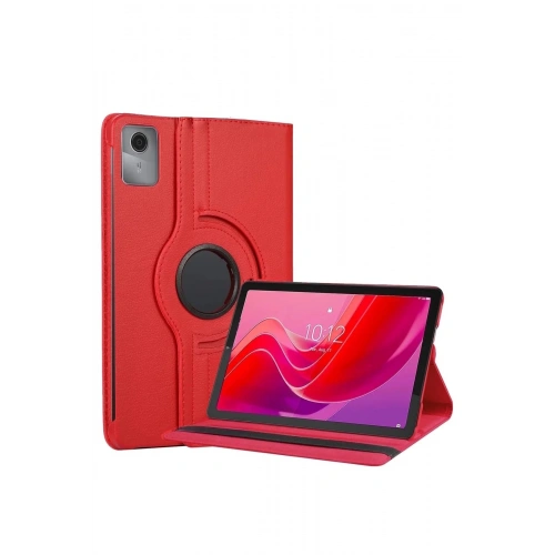 Durukar®  Lenovo Tab M11 TB330FU 360 Tablet Deri Kılıf - Kırmızı