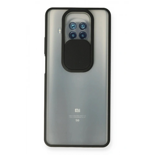 Durukar®   Mi 10T Lite Kılıf Palm Buzlu Kamera Sürgülü Silikon - Siyah