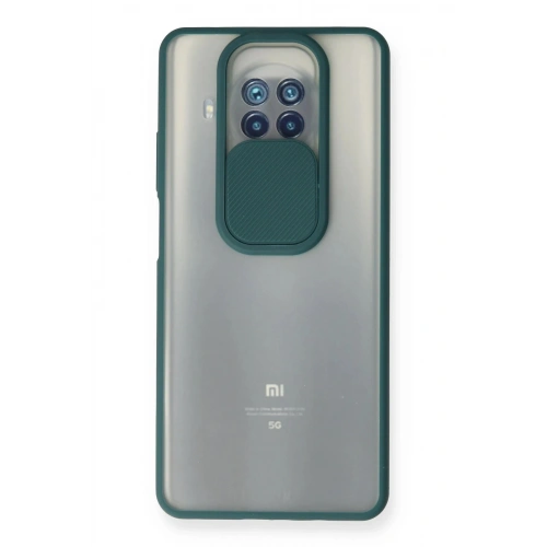 Durukar®   Mi 10T Lite Kılıf Palm Buzlu Kamera Sürgülü Silikon - Yeşil