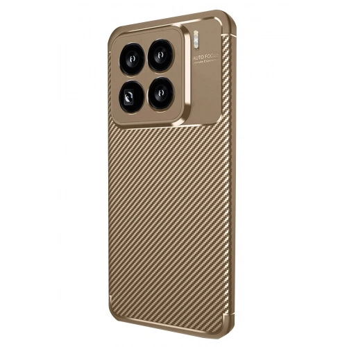 Durukar®   Mi 15 Pro Kılıf Auto Focus Karbon Kapak - Kahverengi