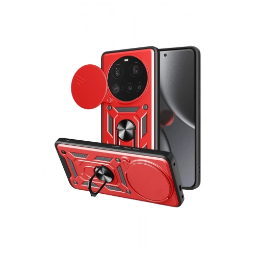 Durukar®   Mi 15 Ultra Kılıf Pars Lens Yüzüklü Silikon - Kırmızı