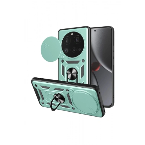 Durukar®   Mi 15 Ultra Kılıf Pars Lens Yüzüklü Silikon - Yeşil