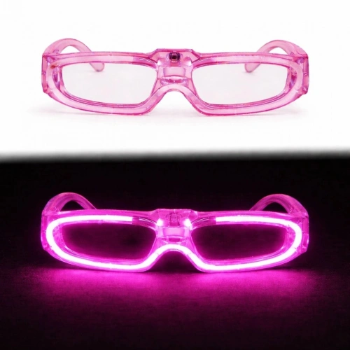 Durukar® Pembe LED Işıklı Parti Gözlüğü 3 Modlu – Glow & Gece Eğlence Gözlüğü