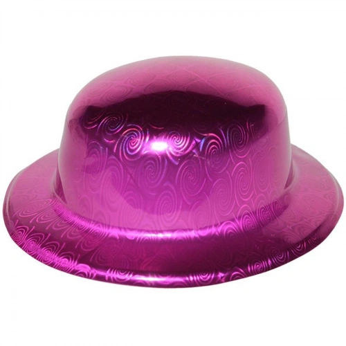 Durukar® Pembe Renk Hologramlı Plastik Yuvarlak Melon 27x24 cm