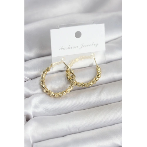 Durukar® Pirinç Gold Renk Dorika Halka Kadın Küpe