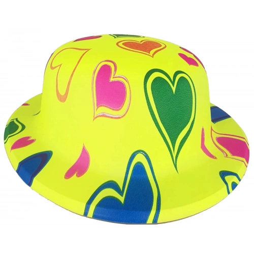 Durukar® Plastik Neon Desenli UV Işık Parti Şapkası Sarı 1 Adet