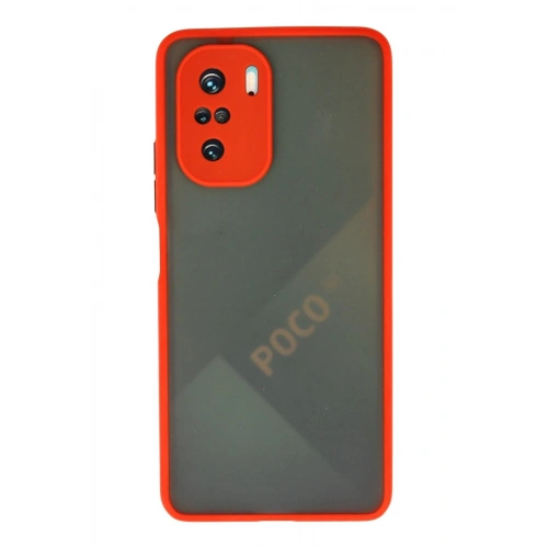 Durukar®   Poco F3 Kılıf Montreal Silikon Kapak - Kırmızı
