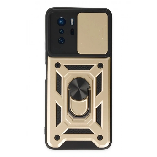 Durukar®   Poco X3 GT Kılıf Pars Lens Yüzüklü Silikon - Gold