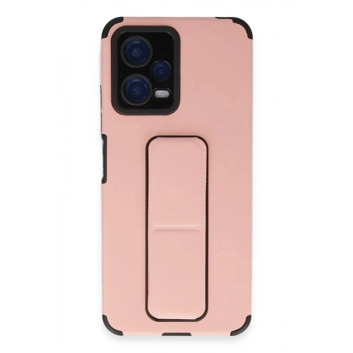 Durukar®   Poco X5 5G Kılıf Mega Standlı Silikon - Pudra