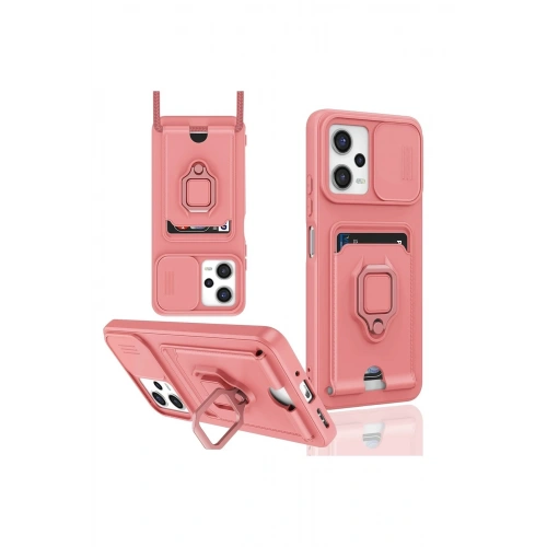 Durukar®   Poco X5 5G Kılıf Zuma Kartvizitli Yüzüklü Silikon - Pembe