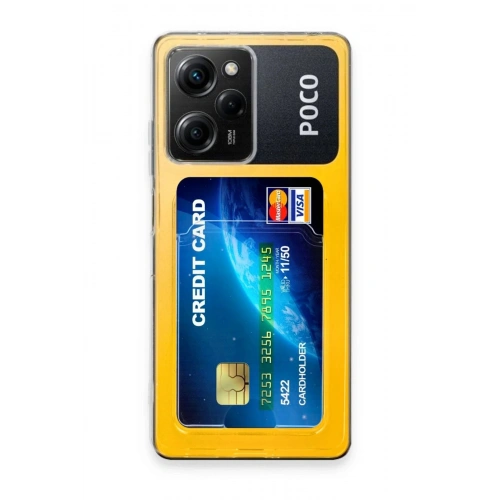 Durukar®   Poco X5 Pro 5G Kılıf Kart Şeffaf Silikon - Şeffaf