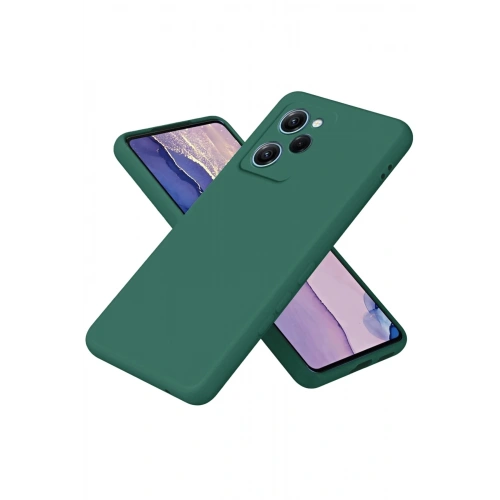 Durukar®   Poco X5 Pro 5G Nano içi Kadife Silikon - Koyu Yeşil