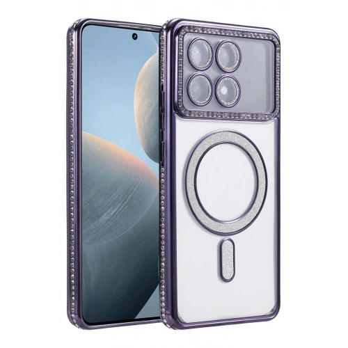 Durukar®   Poco X6 Pro Joke Simli Magneticsafe Kılıf - Derin Mor