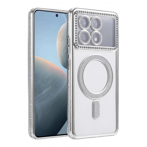 Durukar®   Poco X6 Pro Joke Simli Magneticsafe Kılıf - Gümüş