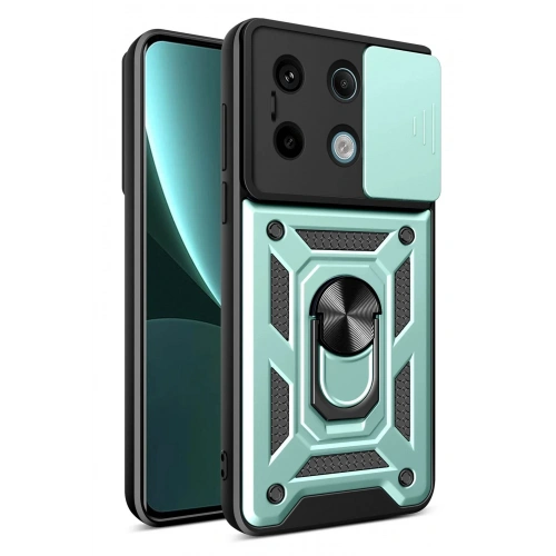 Durukar®   Poco X6 Pro Kılıf Pars Lens Yüzüklü Silikon - Yeşil