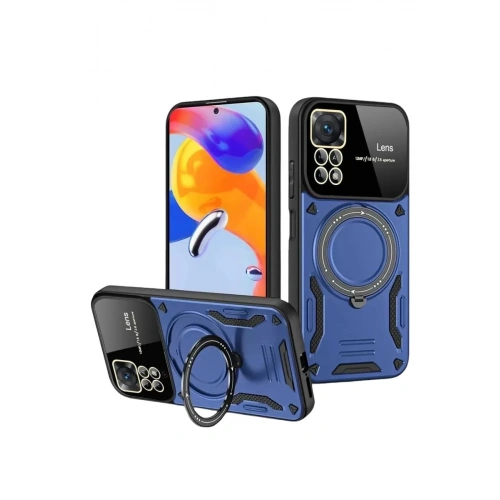 Durukar®  Realme 11 Pro Plus Joy Lens Standlı Kapak - Lacivert