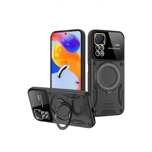 Durukar®  Realme 11 Pro Plus Joy Lens Standlı Kapak - Siyah