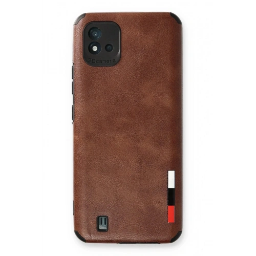 Durukar®  Realme C11 2021 Kılıf Loop Deri Silikon - Kahverengi