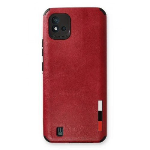 Durukar®  Realme C11 2021 Kılıf Loop Deri Silikon - Kırmızı