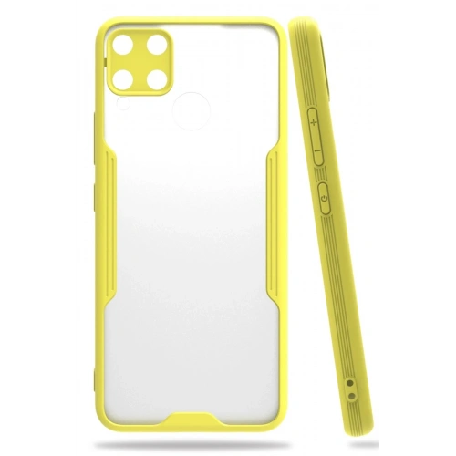 Durukar®  Realme C15 Kılıf Platin Silikon - Sarı