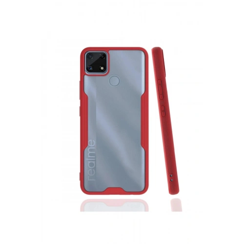 Durukar®  Realme C25 Kılıf Platin Silikon - Kırmızı