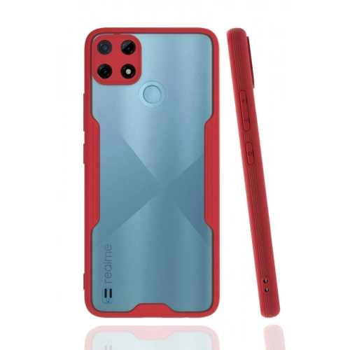Durukar®  Realme C25Y Kılıf Platin Silikon - Kırmızı