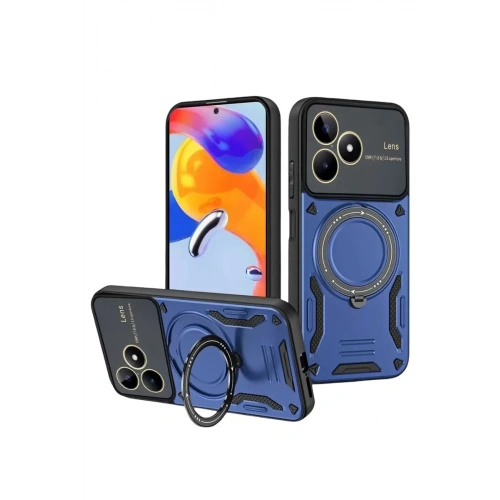 Durukar®  Realme C53 Kılıf Joy Lens Standlı Kapak - Lacivert